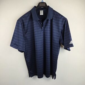 Adidas Coca Cola Shirt Mens Large Blue Short Sleeve Polo Striped Performance